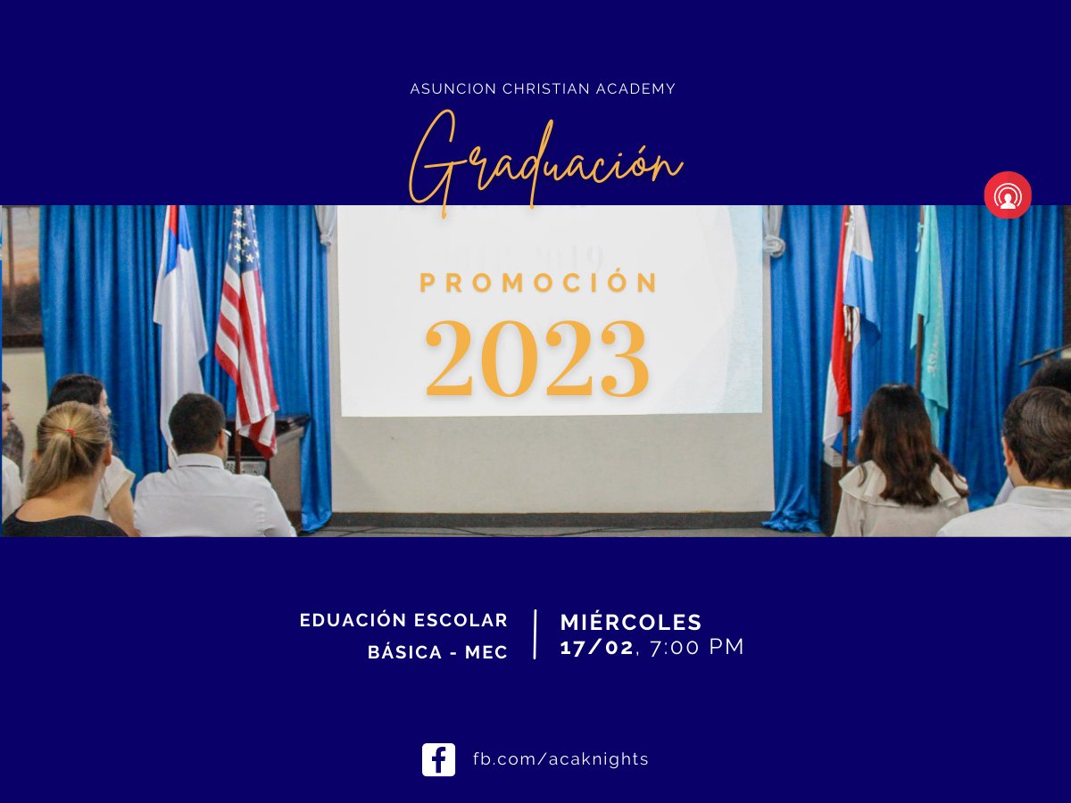 ACAknights's tweet photo. We want to invite you to the 9th grade MEC Graduation to be held on Wednesday, February 17, 2021. at 7:00 p.m. virtually by joining our Facebook Group "ACA Community 2021". https://t.co/k4FYV1ICsq