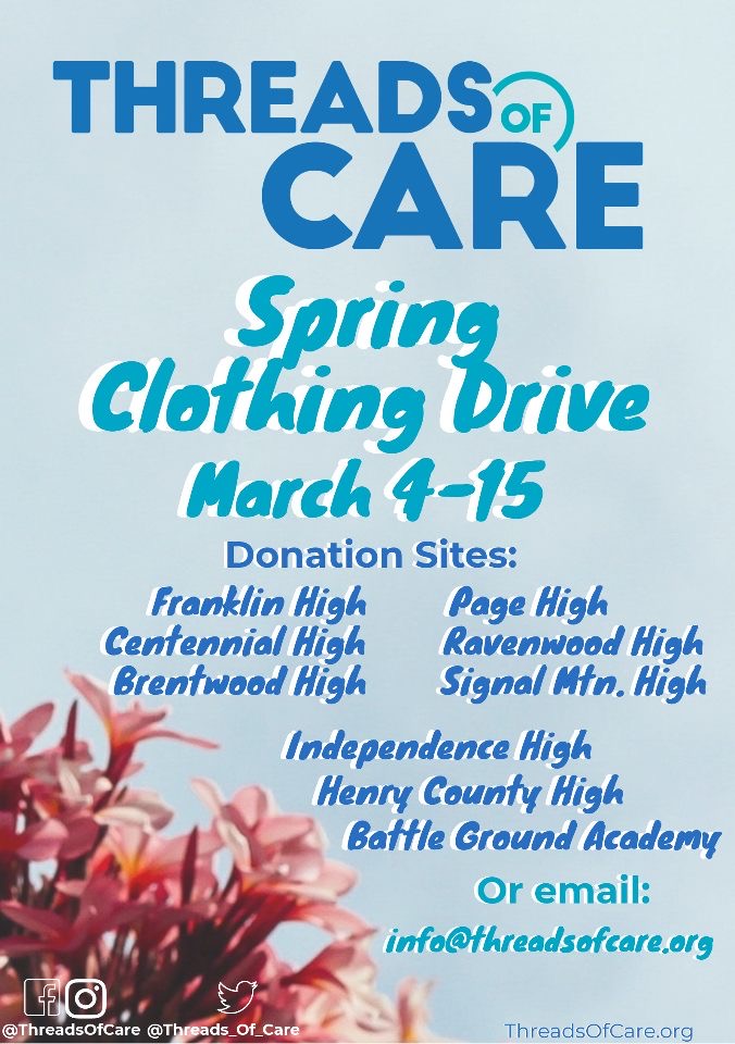 Threads_Of_Care's tweet photo. Our Spring Clothing Drive is right around the corner, join us as we collect warm clothes for Homeless Teens in our community. https://t.co/PIS8nKfQhb