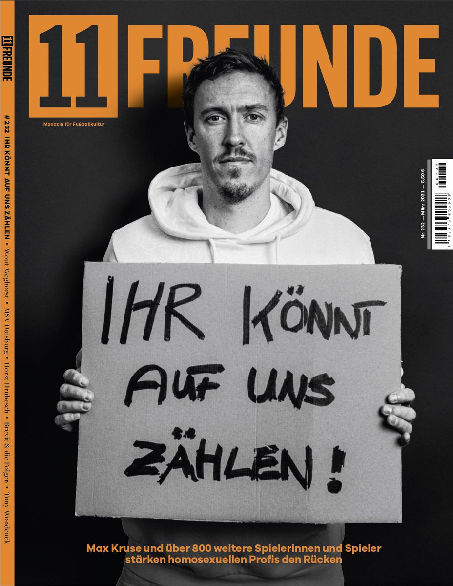 Die neue 11FREUNDE-Ausgabe: Über 800 Spielerinnen und Spieler der deutschen Profiligen stärken homosexuellen Profis den Rücken und sagen: „Ihr könnt auf uns zählen!“