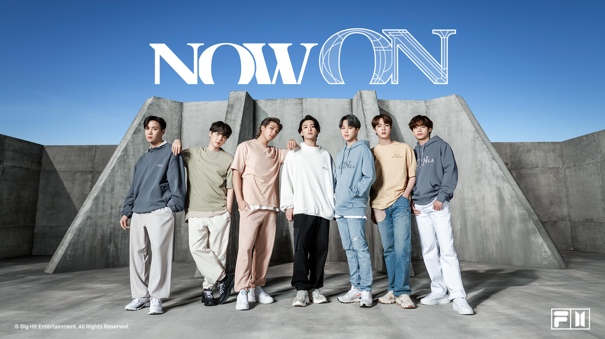 FILA on X FILA X BTS NOW ON Collection 2021. 2. 21 Coming soon FILA X BTS NOW ON Teaser https t C72BY0sGOz RM Jin SUGA jhope Jimin V JungKook