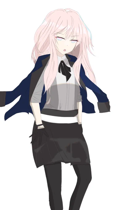 オリキャラですがイラスト描きましたー。練習せねば…… 