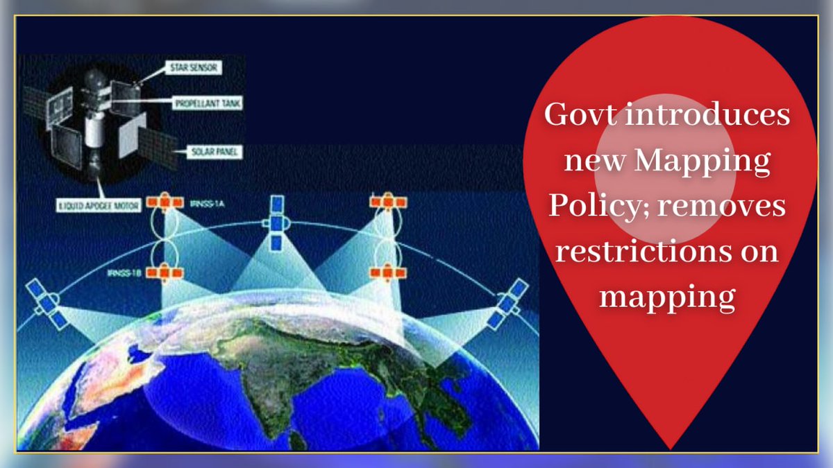 samirsinh189's tweet image. Government introduces new #MappingPolicy; removes restrictions on mapping. It will benefit sectors like ecommerce, #logistics, transport, infrastructure, agriculture, etc. After indigenous navigation system, India looks to emerge as major #MappingPower &amp;amp; compete with big players.