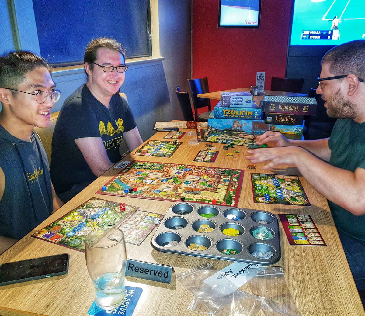 Take your game of Castles of Burgundy up another notch. Benji is one of the best teachers of complex board games ever. And he's super patient #gamenight #thursdaynight  #stkildaeast