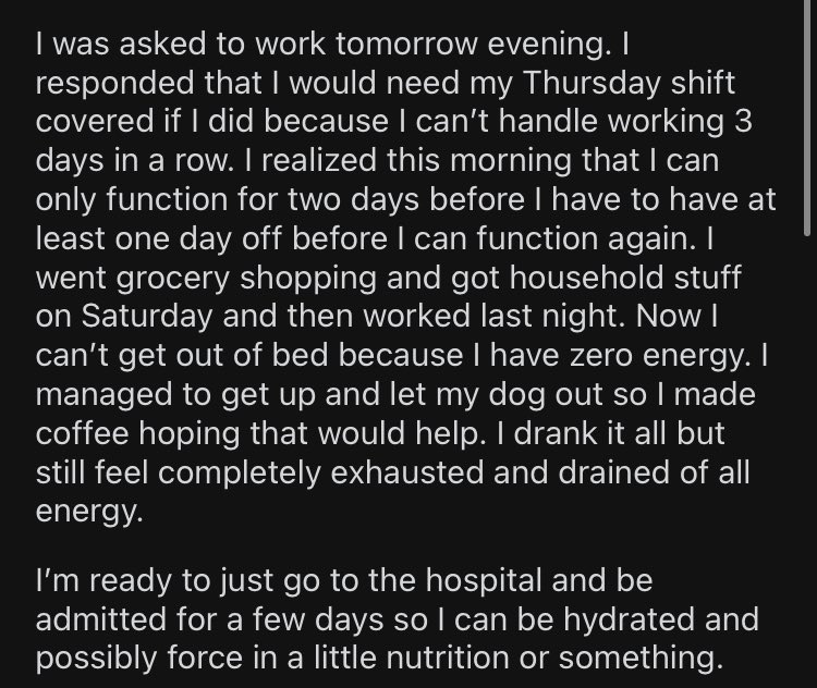 You lose the ability to work like you’re expected to. You struggle to intake enough to power your brain.