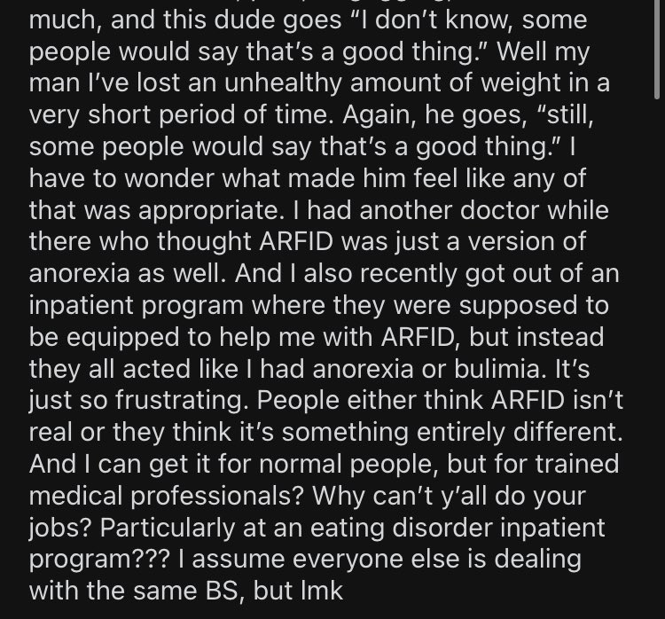 TW for gagging.Even medical professionals tend to not take the diagnosis seriously, it’s often compared to ana and seen as “less severe”.