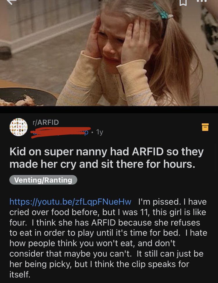 Blatant abuse is normalized towards children with ARFID.