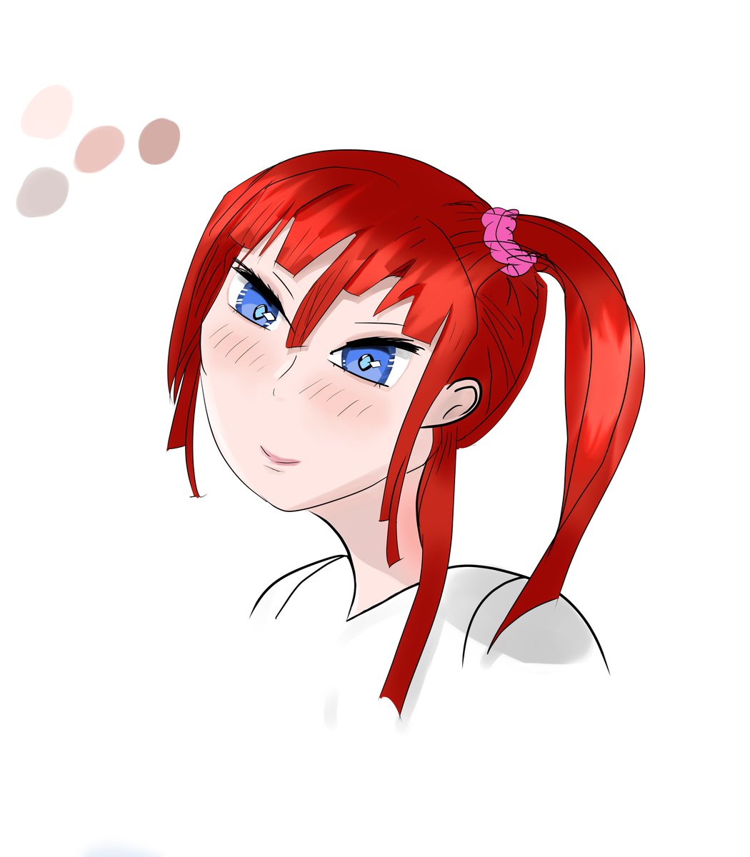 SunaoDraws's tweet photo. Today's drawing! Well the last two days worth really. Tried to work hard on the actual coloring of the eyes and hair, then the shading and all that! The shapes aren't fully there but at least I'm learning some other stuff on the side too~ https://t.co/lIpBzF3vFr