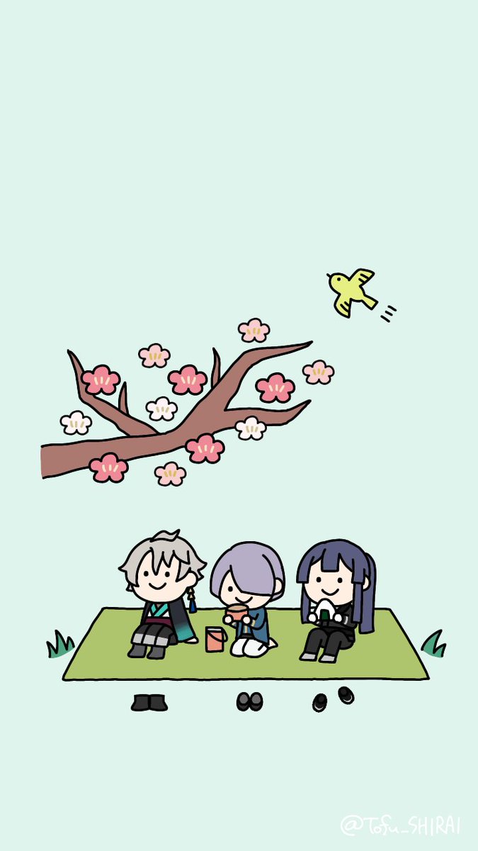 もうすぐ春ですね待受 16 9 無断転載ng 二次配布ng 自作 白井のイラスト