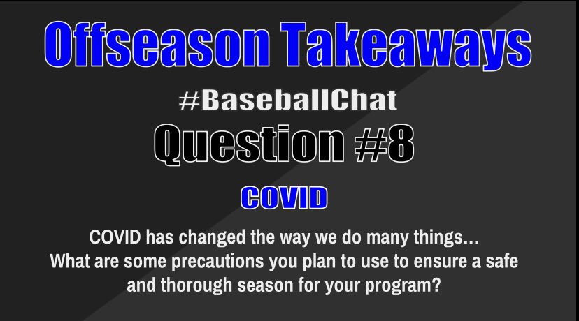 Coach_Darby_'s tweet photo. Q8:
Last question... With COVID in mind, how are you attacking precautions and safety nets to ensure your team (hopefully) gets a full season?
#BaseballChat https://t.co/SIrWz7HZLt