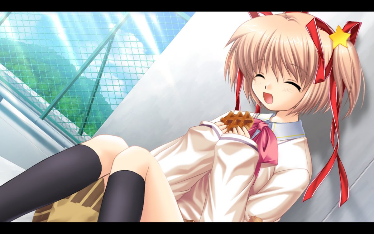 Was going through a pretty rough day today so decided to come back to LB and i'm just feeling great again even if i'm sleeping soon. Really love the feel and OST so far for this VN. It makes me feel comfy and warm to come back 2anywho, Nice pancake ya got there  #KaminaBusters