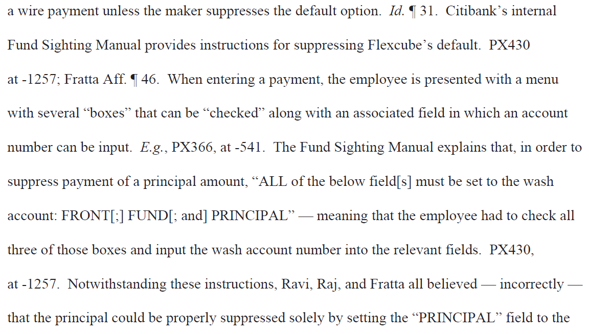 it is INSANELY complicated at Citigroup to not send money to people who are not entitled to it