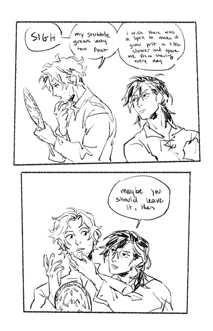 #sylvix i like the headcanon that sylvain grows a beard after the war 