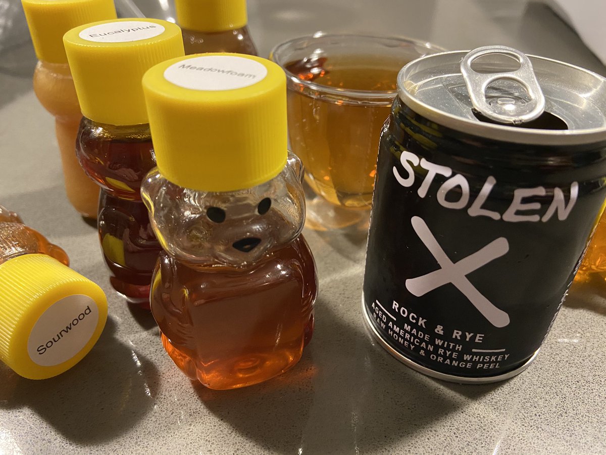 C/o <a href="/NationalHoney/">National Honey Board</a> : honey beverages like #mead—tasting. Alas, I got called away that 1 night &amp; missed it but the lineup rocks/ed. Speaking of rocks, #rockandrye is my new go-to #cocktail and this adorbs #nip can from <a href="/USATDC/">TemperanceDistilling</a> (Temperance, MI) is a game changer. #welovenips
