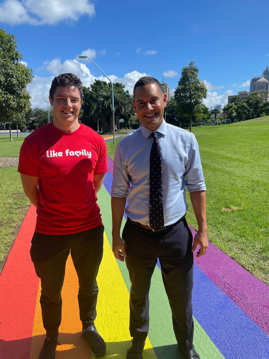 Catching up with <a href="/AlexGreenwichMP/">Alex Greenwich MP</a> for the unveiling of Sydney's newest rainbow!

<a href="/LikeFamily/">JFG</a> 's mission is to promote inclusiveness within our communities so this action is an important reminder that the path to #LGBTIQA+ #equality continues!