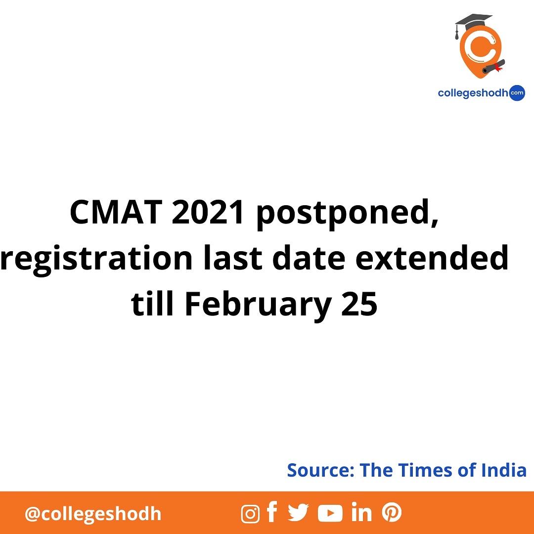 The National Testing Agency (NTA) has postponed the Common Management Admission Test (CMAT) 2021. 

Source: The Times of India

#collegeshodh #nta #cmat #cmatexam #cmat2021 #exam #mba #pgdm #admissions #entrancetest