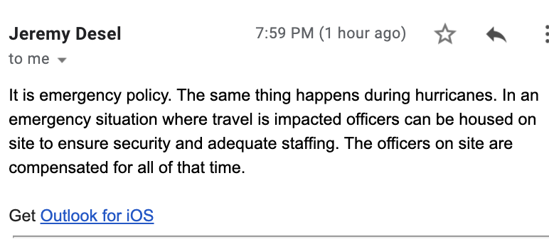 And, the spokesman confirms that yes this is something they need to do - though he said that, contrary to what staff were told at some units, they will get paid for any hours they are required to be at the prison even when they are required to be there round-the-clock.