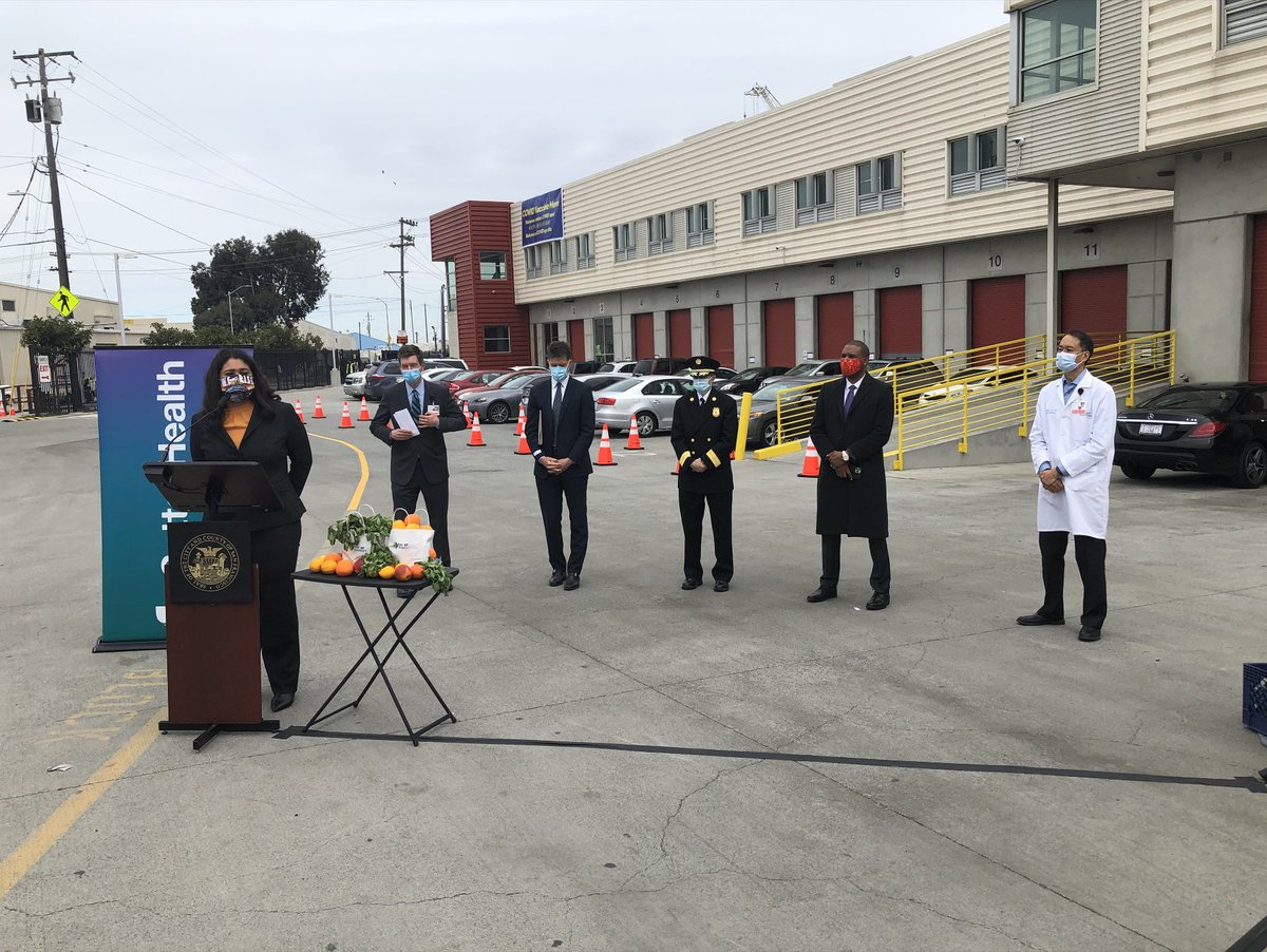 San Francisco unveiled its third high-volume vaccination site on Tuesday in the Bayview-Hunters Point neighborhood. The site, located at the SF Market at 901 Rankin Street, will initially serve individuals 65+ and healthcare workers until SF enters Phase 1b on Feb. 24. (1/8)