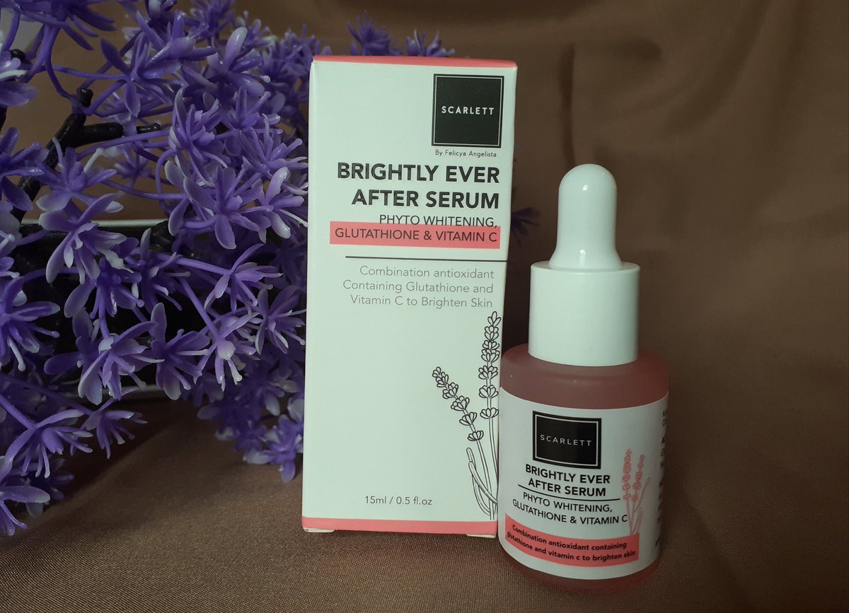 BRIGHTLY EVER AFTER SERUMKalo kandungan yg brightly ever after serum tuh ada lavender water, phyto whitening, niacinamide, glutathione dan vit C. Setelah pemakaian rutin mukaku jadi lebih cerah, lebih halus, glowing, dan bekas jerawat bener bener ilang.