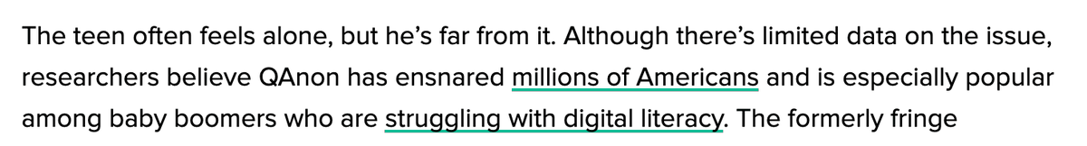 And again, like many cults, it preys on older people who don't have the technically literacy to get good information: