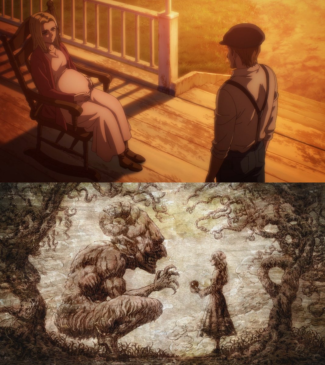 Historia Reiss is pregnant with a (currently) unknown man's baby *cough* Eren Yeager's *cough*The devil of all earth and a girl with long blonde hair make a secret pact in the forest that only those two know about.