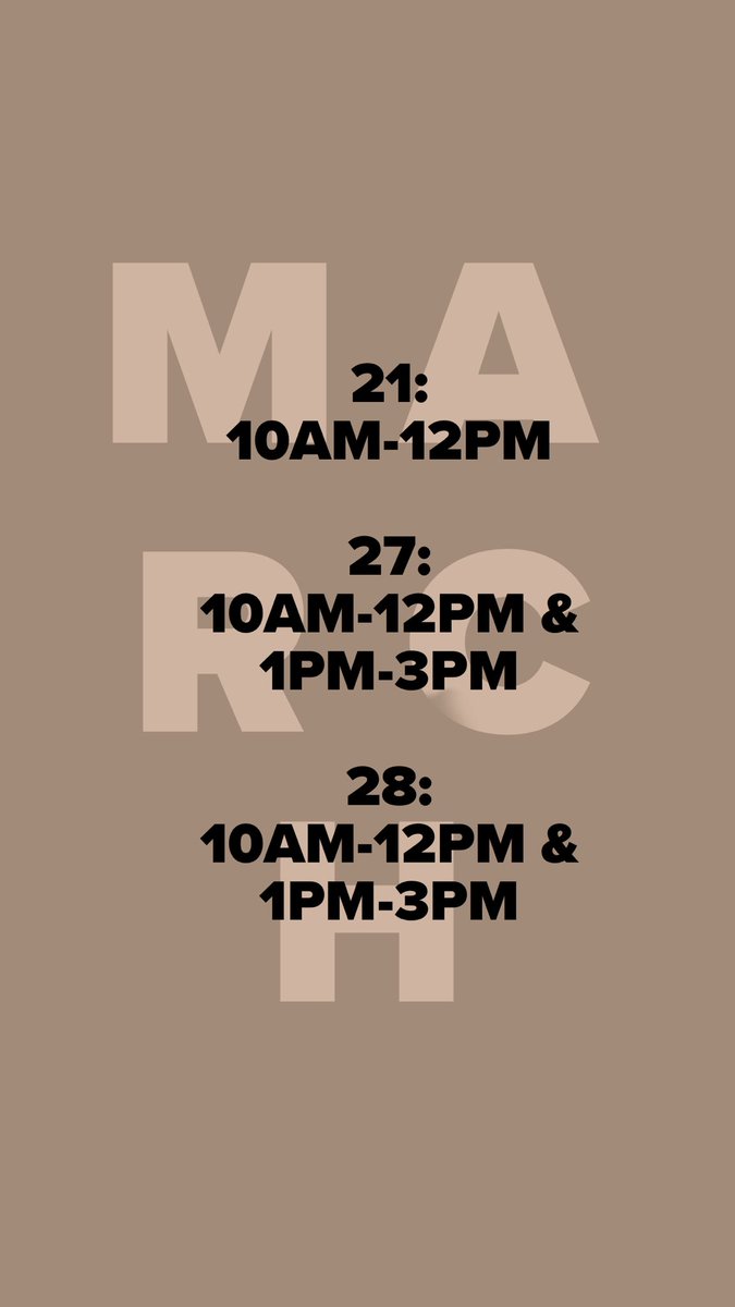 DM to book for your March dates! Follow on IG for more 🤎