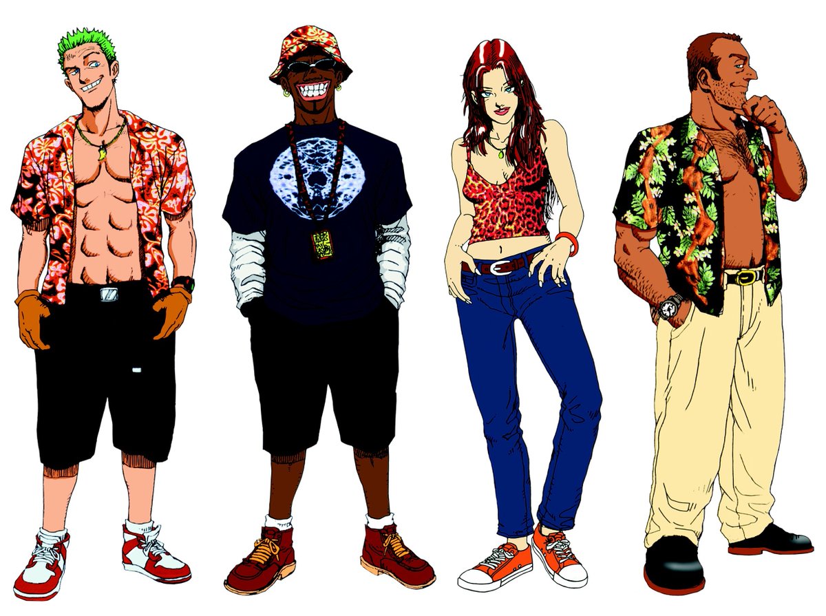 nbajambook's tweet image. 1999 character art for Crazy Taxi by Sega.