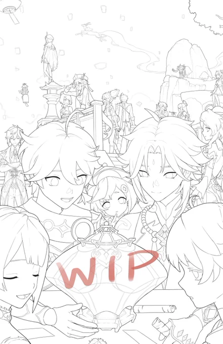 Sea of lights wip!

#GenshinImpact #fanart 