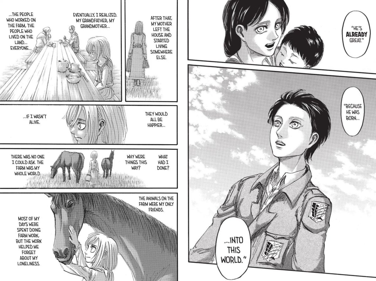 Why on earth would she sleep with a random person and have a baby just to be born a burden to this world?Especially with one (farmer-kun) that was part of a terrible time period in her life? Potentially one of the "dangerous" children who threw rocks at her on the farm.