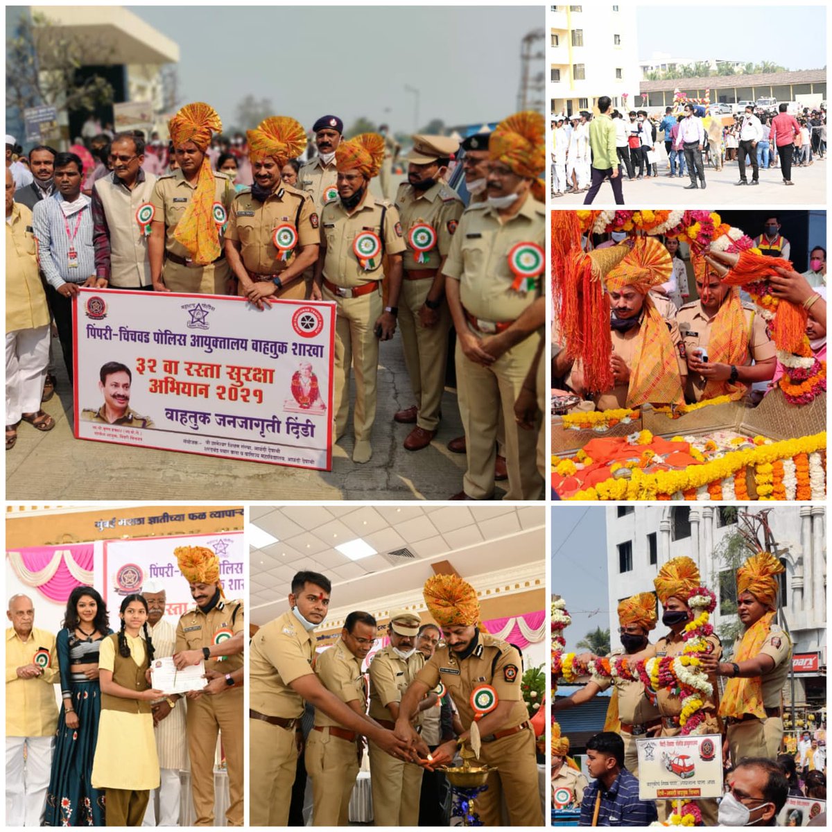 पिंपरी - चिंचवड पोलीस आयुक्तालय वाहतूक शाखेच्या वतीने वाहतूक जनजागृती दिंडीच्या माध्यमातून नाविन्यपूर्ण पद्धतीने वाहतूक नियमांची जनजागृती १६-०२-२०२१ रोजी मा. श्री. कृष्णा प्रकाश, पोलीस आयुक्त पिंपरी - चिंचवड यांच्या उपस्थितीत करण्यात आली. त्यावेळेस घेतलेली काही क्षणचित्रे.