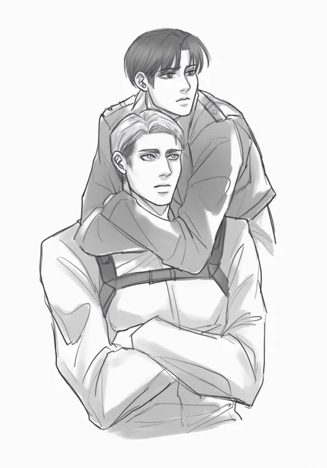 eruri judging u from afar #eruri #エルリ #erwinsmith #leviackerman #進撃の巨人 