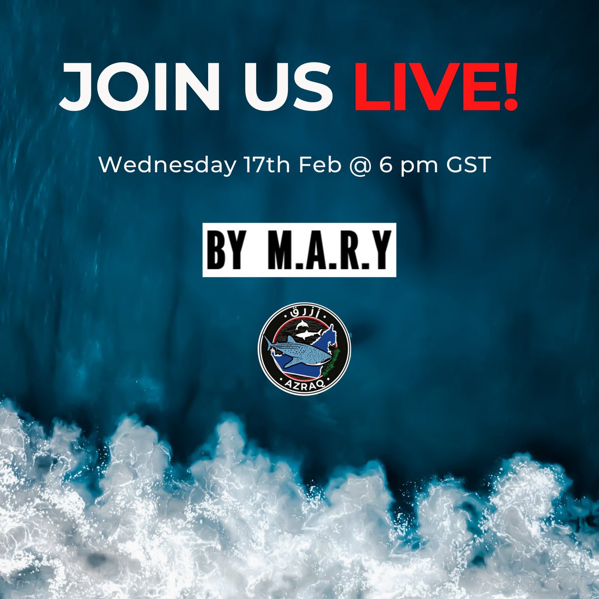 AzraqME's tweet photo. We are going live this evening with By M.A.R.Y on Instagram!๐ฅFollow @AzraqME on Instagram now! Our live session will be hosted by By M.A.R.Y and we will be speaking all about sustainable fashion and the choices we can make to be more sustainable.#azraqme #fortheoceans #bymary https://t.co/elqfvO8MFW