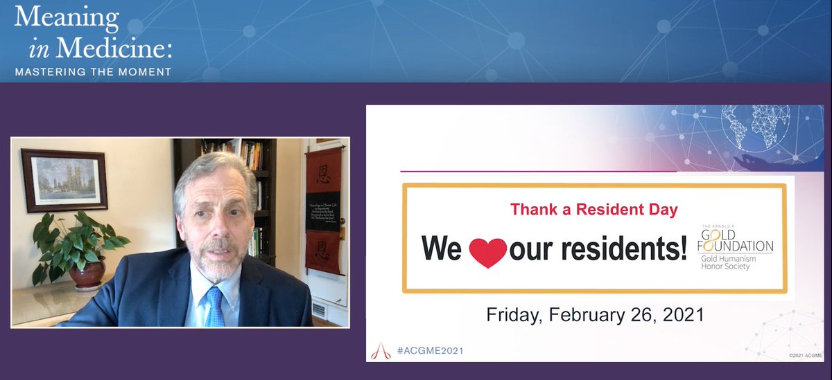 Reminder that Friday is Thank a Resident Day! #acgme2021 Kicking off the @acgme's virtual Annual Education Conference with Timothy Brigham, MDiv, PhD!