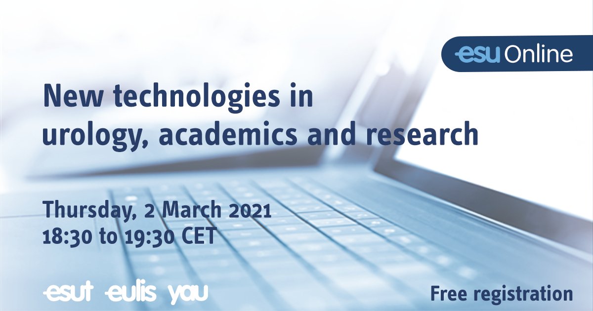 European School of Urology (EAU ESU) (@urowebesu) on Twitter photo Next week we'll have a new #UROwebinar on new technology in urology, academics and research! Featuring presentations by:
<a href="/JGomezRivas/">Juan Gómez Rivas</a> <a href="/ramon_cansino/">Ramon Cansino</a> @MorozovAO89 <a href="/marktaratkin/">Mark Taratkin</a> <a href="/Dmitry_Enikeev/">Dmitry Enikeev</a>
Find out more and register for free: myeau.uroweb.org/webinar/UROW02… Next week we'll have a new #UROwebinar on new technology in urology, academics and research! Featuring presentations by:
<a href="/JGomezRivas/">Juan Gómez Rivas</a> <a href="/ramon_cansino/">Ramon Cansino</a> @MorozovAO89 <a href="/marktaratkin/">Mark Taratkin</a> <a href="/Dmitry_Enikeev/">Dmitry Enikeev</a>
Find out more and register for free: myeau.uroweb.org/webinar/UROW02…