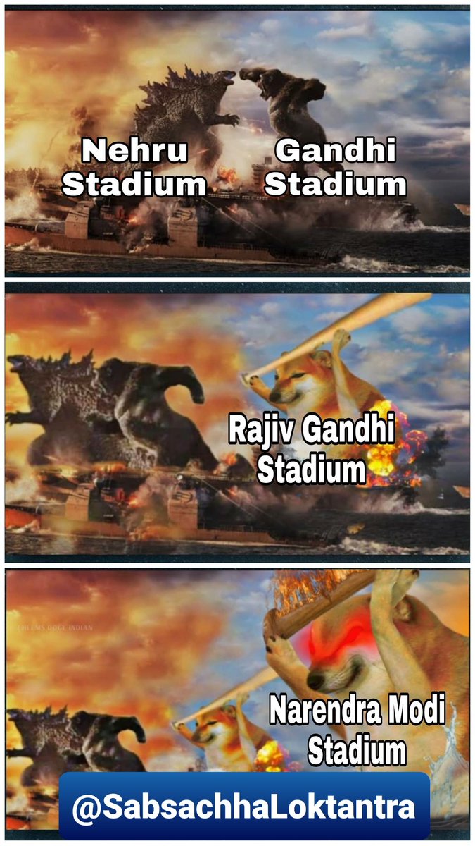 SabSachha's tweet photo. #NarendramodiStadium

After Nehru Ji, Gandhi Ji, IndiraJi and Rajiv Ji, this is normal to have a stadium name #Modi

#CongressWantsBurnol https://t.co/eKKLDuVNu2