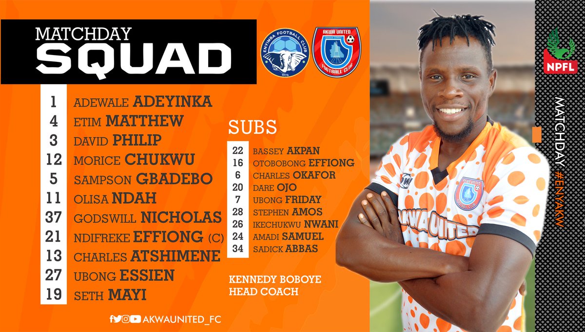 Akwa United Fc Our Starting Lineup Enyakw Npfl21