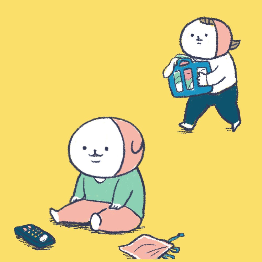 はっけよいおうどん ｽﾀﾝﾌﾟあるよ ひとり座り出来るようになりました おまけはいつも通りよく分かりません ベビーサークルは描いてないです 面倒臭いので 育児漫画 育児絵日記