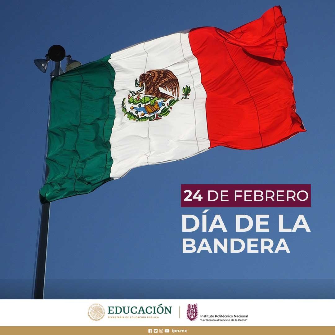IPN_MX's tweet photo. Con respeto y orgullo conmemoramos el #DíaDeLaBandera de México, símbolo de unión, valor y patriotismo entre los mexicanos. https://t.co/83ONvwrf5R