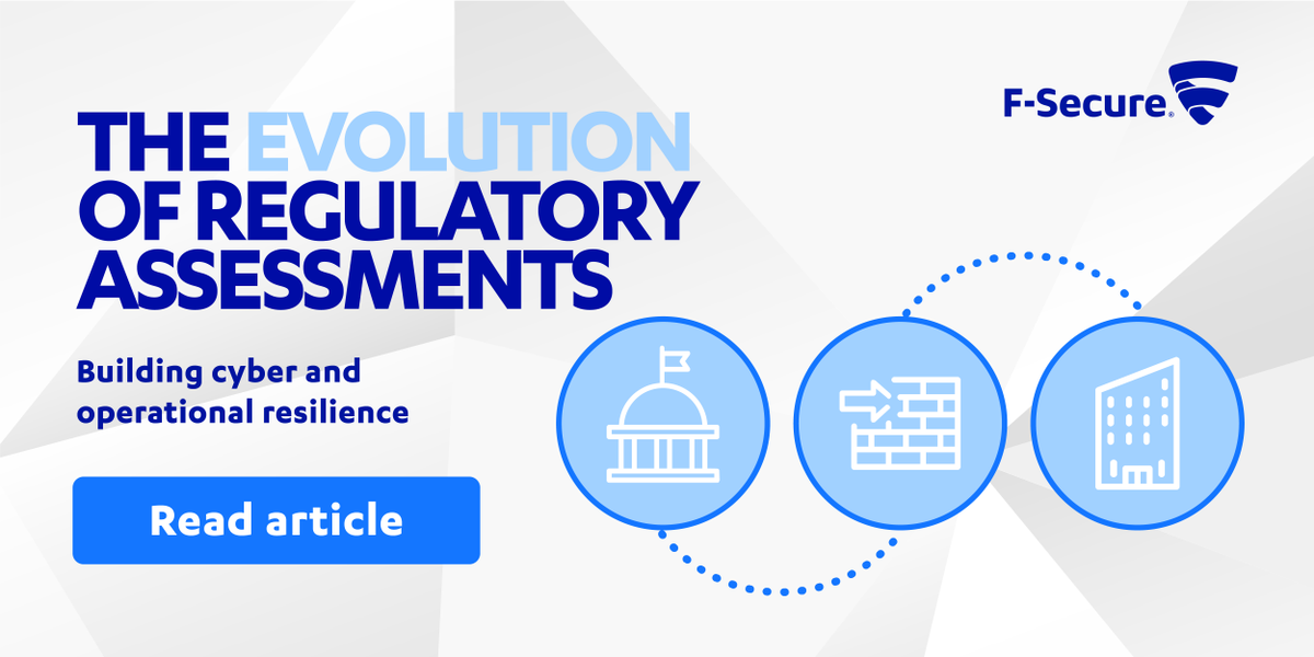 FSecure_Consult's tweet photo. Regulators use assessments like #CBEST and #TIBER-EU to measure #cyberresilience. Read our article to learn how to use the outputs of these assessments to drive improvements in defensive capability and reduce the impact of #cyberattacks >> https://t.co/OHqGuYE4xy https://t.co/5IM40aFh8Z