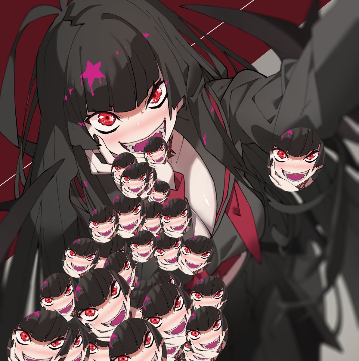 自撮りアプリで変なエフェクトを使ってしまったツルギ
#ブルーアーカイブ 