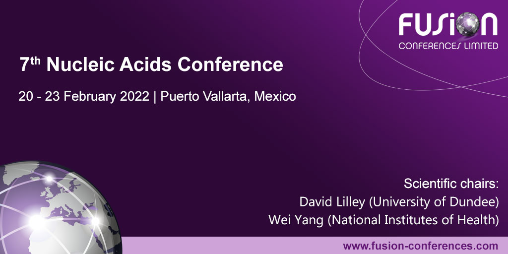 David Lilley and Wei Yang are returning as Chairs for #Nucleic22! The 7th meeting in the series will be taking place in the beautiful Puerto Vallarta, Mexico in February 2022. Check out the website for important deadlines and the speaker line up so far: fusion-conferences.com/conference/130