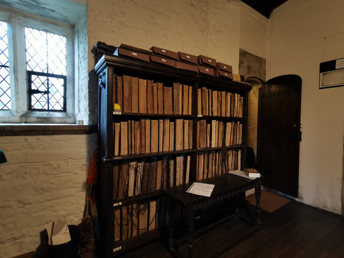 todbooklady's tweet photo. #BooksInChurches St. Wulfram's Church, Grantham. Francis Trigge library, up a steep and narrow twisting stair within the wall. https://t.co/0RF04ke79l