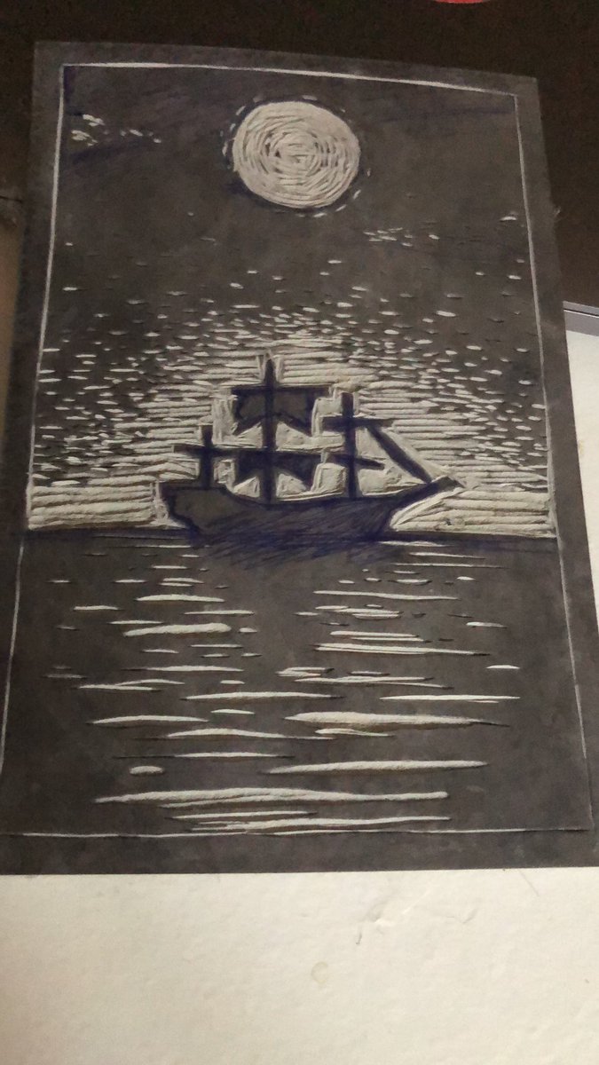 Medisodes's tweet photo. Just finished Return of the Obra Dinn and fell in love with its amazing storytelling and all round artistry. I have become an Obra Dinn evangelist and shall now spread the word via the medium of lino printed cards! Thanks @dukope for maybe the best game ever https://t.co/aWhlqNCsx4