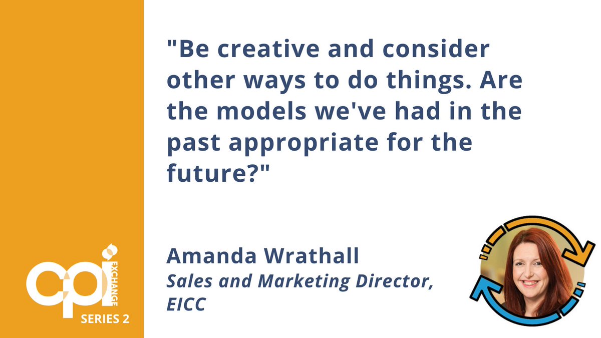 How are venues changing to accommodate the new format for physical events? We're hearing from <a href="/AWrathall/">Amanda Wrathall</a> of the <a href="/eicc/">EICC</a> has some pointers for us.
#CPIExchange