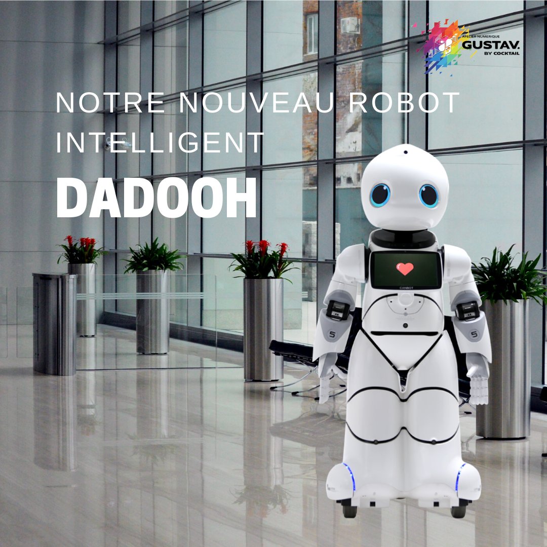 Venez découvrir le futur dans les locaux de <a href="/Cocktail_Vision/">Cocktail Vision</a> avec Dadooh.

Notre équipe a développé pour vous un #Robot  intelligent qui vous accueille dans nos bureaux, vous guide et peut vous renseigner. Nous sommes fiers de pouvoir vous le présenter aujourd’hui.