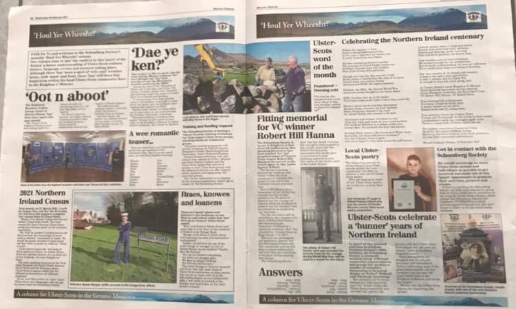 SchombergSoc's tweet photo. Make sure to grab yourself a copy of today’s Mourne Observer and enjoy reading our February edition of our monthly #UlsterScots Column!
#HoulYerWheesht #MourneObserver https://t.co/eJhl2w5uTI
