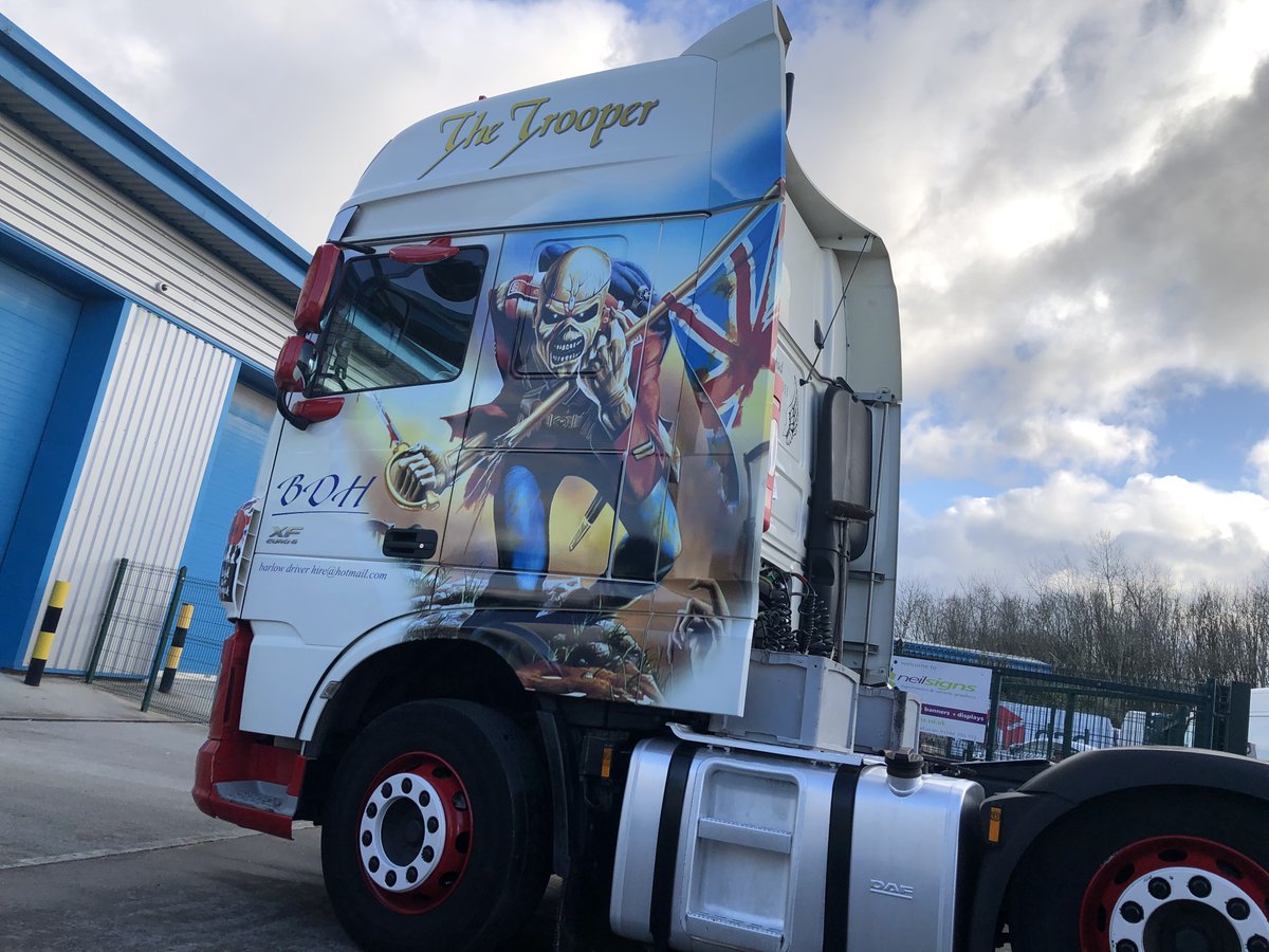 NeilSignsLtd's tweet image. Full custom cab wrap Truckin Hell it's The Trooper
@IronMaiden #IronMaiden