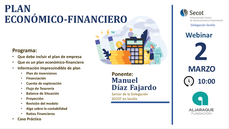AljaraqueF's tweet photo. ¡Nuevo #Webinar!🤩
El próximo 2 de marzo hablaremos sobre cómo hacer un plan económico-financiero📈
Esta webinar forma parte de "Nuestro Reto: TU #EMPLEO", programa de inserción sociolaboral enmarcado dentro de las ayudas de @FundlaCaixa.
Aquí tenéis el programa⬇️ https://t.co/QHgQAplsYl