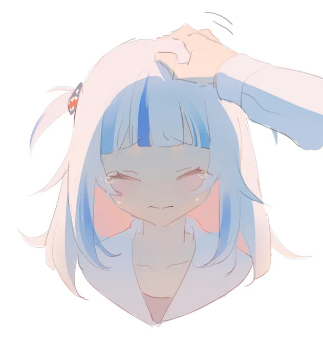After hearing the stream this morning, I just want to say, our dearest shark girl, we love you no matter how and we are always here.I don't know how to express this or to cheer you up, all I can do is to draw. Hope you get a good rest, and see you tmr #gawrt  #gawrgura 