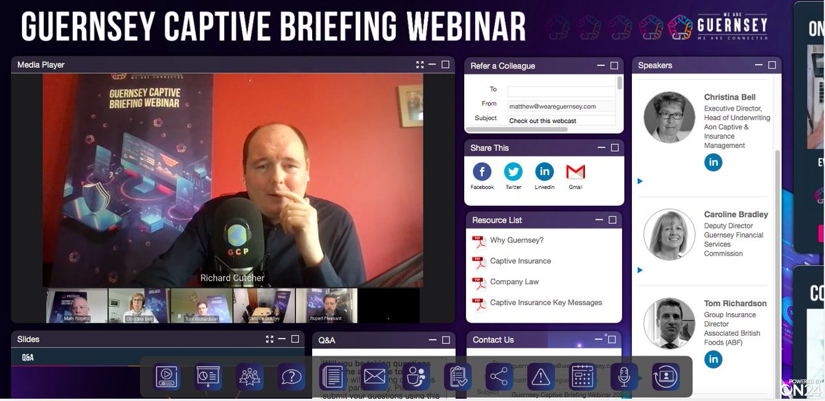 Fascinating discussion at #GYCB21 on the effects of a hardening #captiveinsurance market and Guernsey's pilot scheme for the fast-track pre-authorisation of insurance cells.

Thanks to Richard Cutcher from Global <a href="/CaptivePodcast/">🎙 Global Captive Podcast 🎙</a> for moderating. Further coverage to follow.