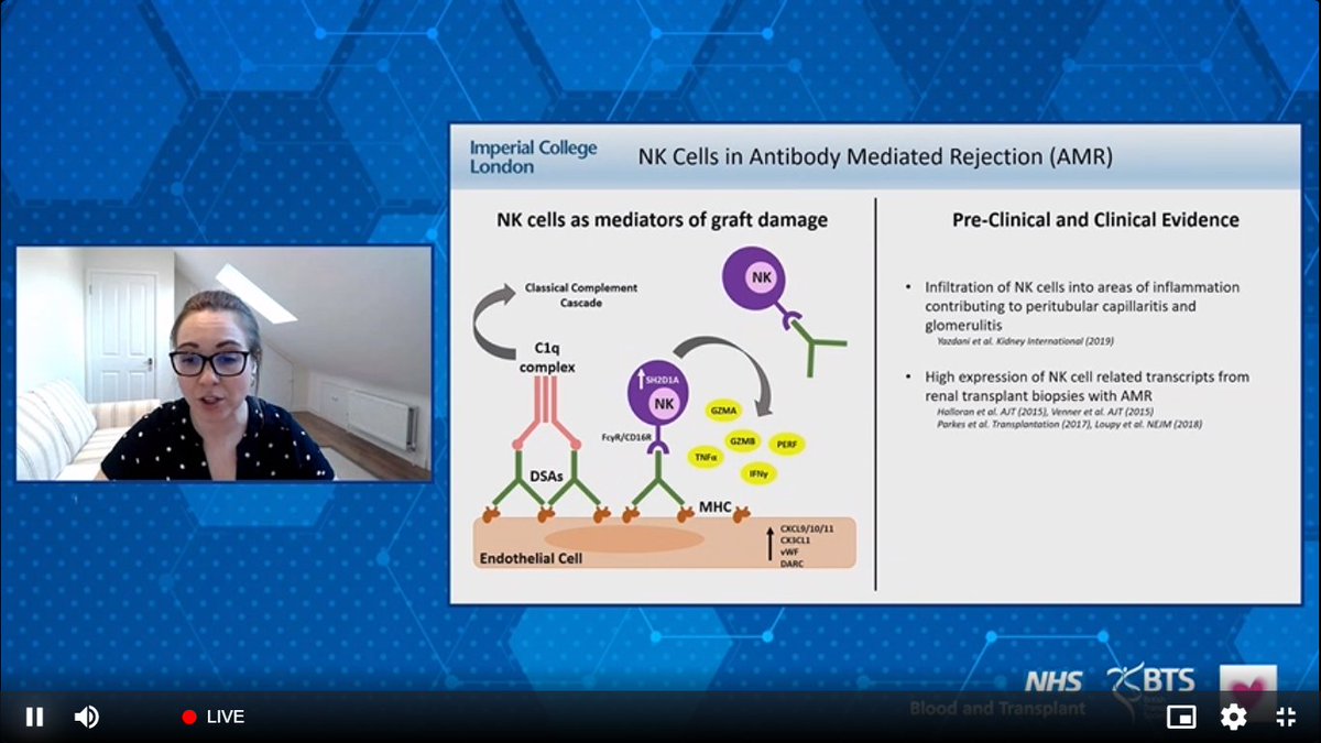 First #MedawarMedal presentation "NK cell spleen tyrosine kinase activation in antibody mediated rejection" – Candice Clarke of Imperial College #BTSNHSBT2021